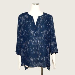a.n.a Geometric High-Low Blouse NWOT